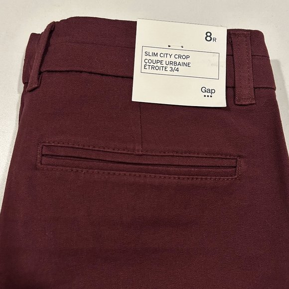GAP Slim City Crop Pants in Burgundy - Picture 3 of 4